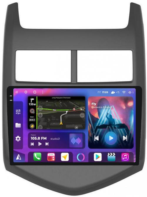 Магнитола для Chevrolet Aveo 2 2012-2015 - FarCar BM107M-2K монитор 9.5" 2K QLED на Android 14, Быстрая, CarPlay, 4G SIM-слот