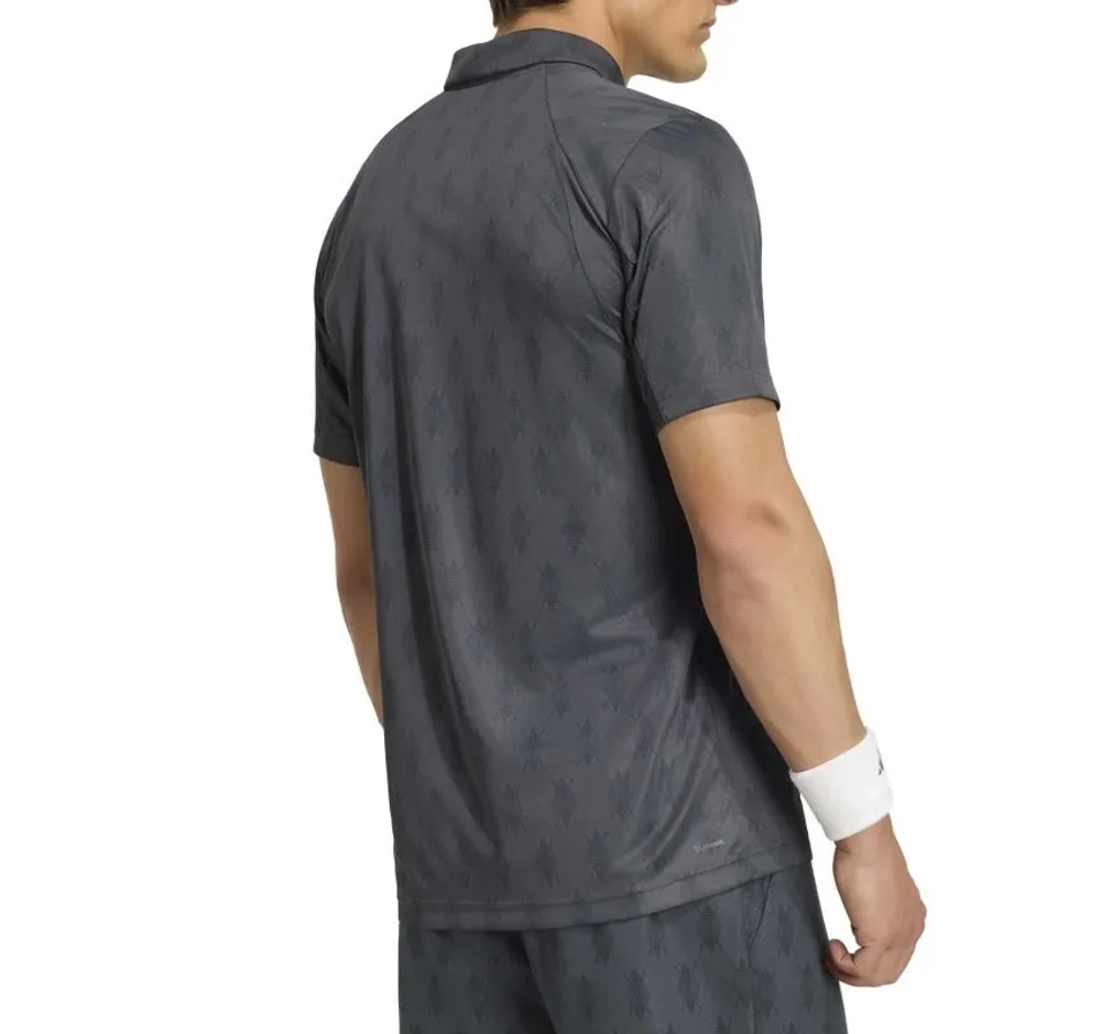 Мужское теннисное поло Adidas Club Climacool Graphic - carbon/black