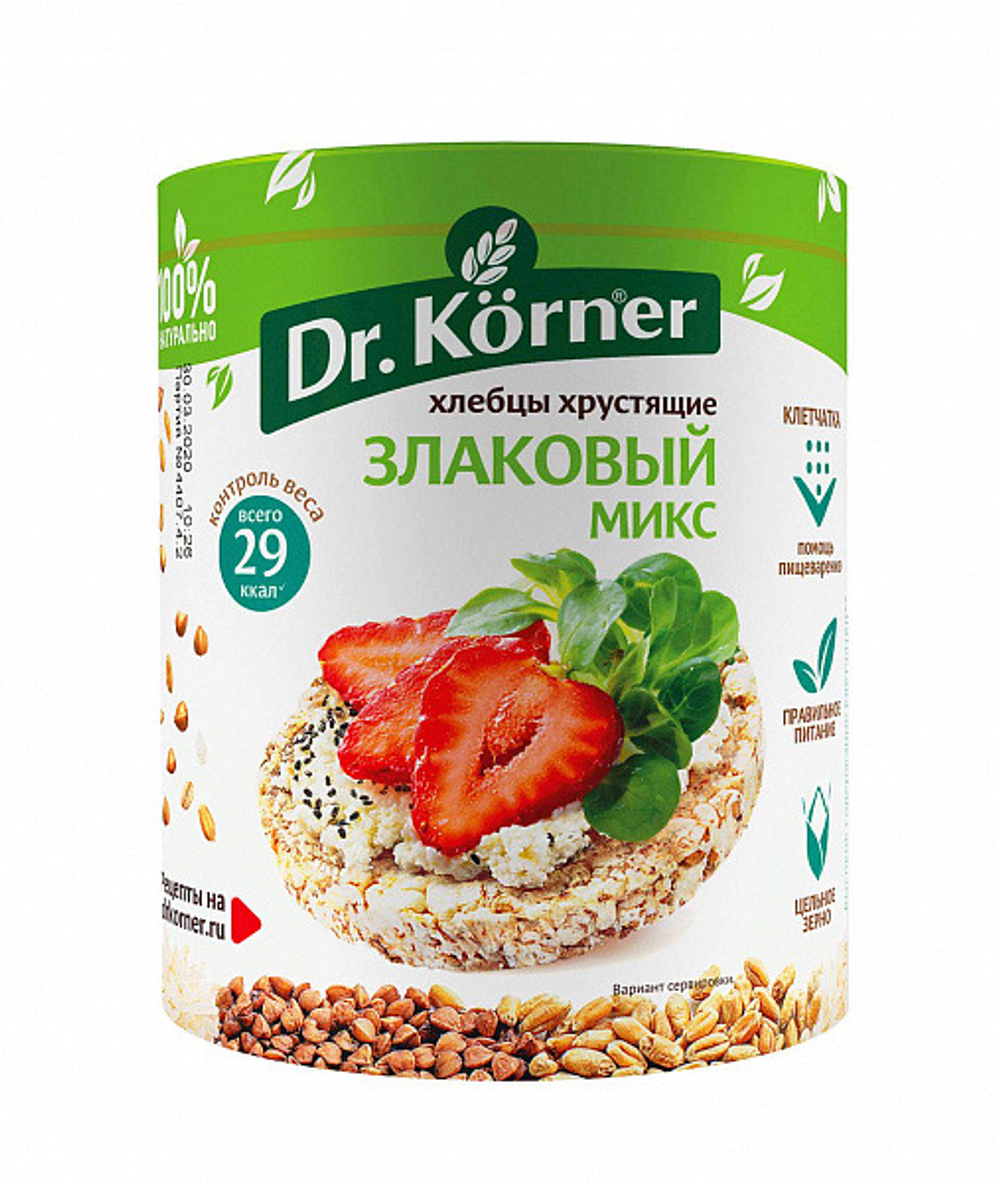 Хлебцы хрустящие "Злаковый микс" Dr. Korner, 20шт по 90г