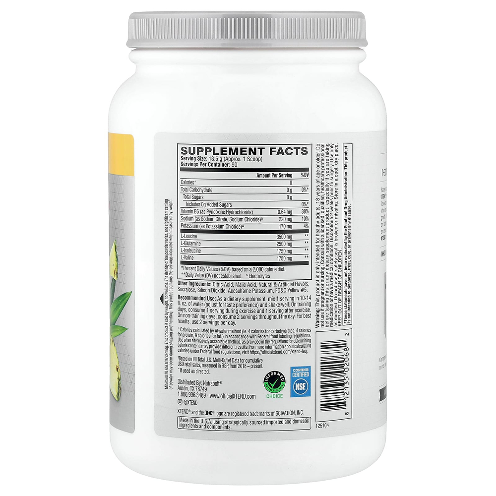 XTEND, добавка с 7 г BCAA, со вкусом тропических фруктов, 1,22 кг (2,68 фунта)