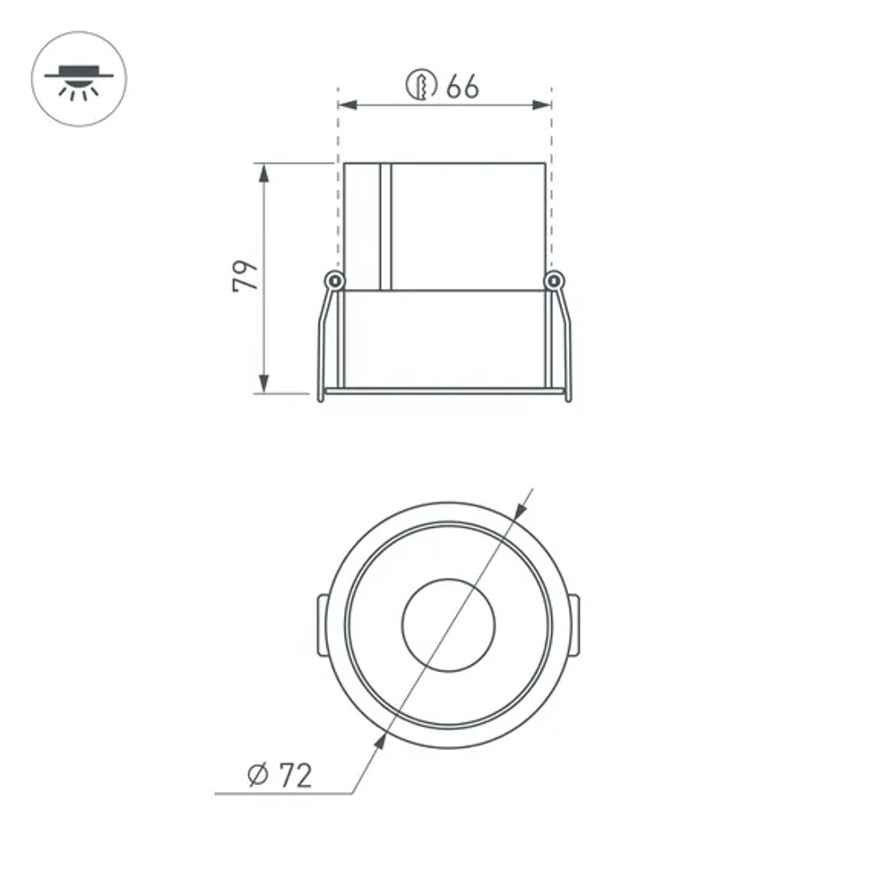 Светильник MS-ATLAS-BUILT-R72-20W Warm3000 (WH-BK, 30 deg, 230V) (Arlight, IP20 Металл, 5 лет) 035456