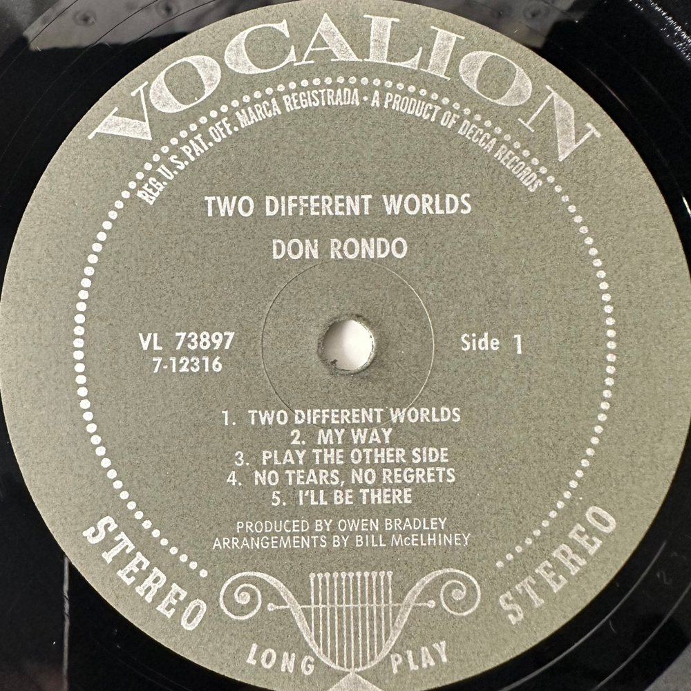 Don Rondo ‎– Two Different Worlds (США 1970г.)