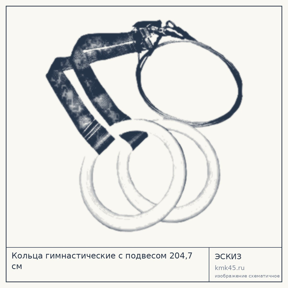 Кольца гимнастические с подвесом 204,7 см — от 17 000 ₽