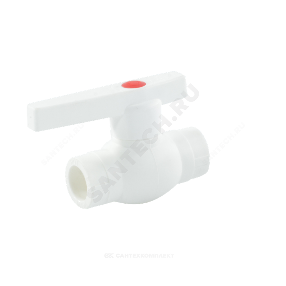 Кран шаровой PP-R белый Дн 20 внутренняя пайка OPTIMA VALFEX VALF 10145020