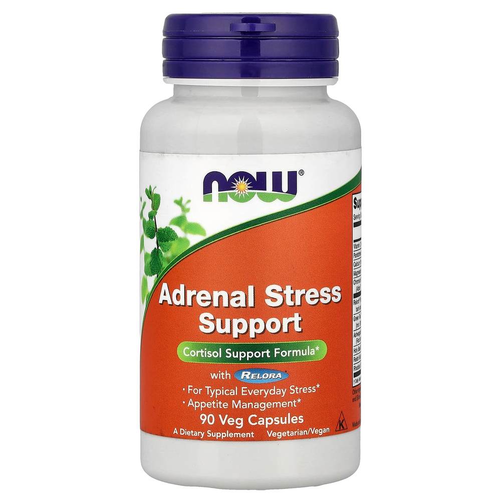 NOW Foods, Super Cortisol Support, препарат для поддержания уровня кортизола, 90 растительных капсул
