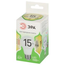 Лампа светодиодная ЭРА GREEN LINE LED A60-15W-830-E27 GL 15Вт груша теплый свет E27 | Лампы cветодиодные Груша (A)