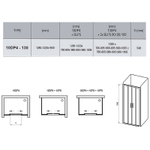 Душевая дверь Ravak 10° 10DP4 130 0ZKJ0C00Z1 профиль Хром стекло Transparent