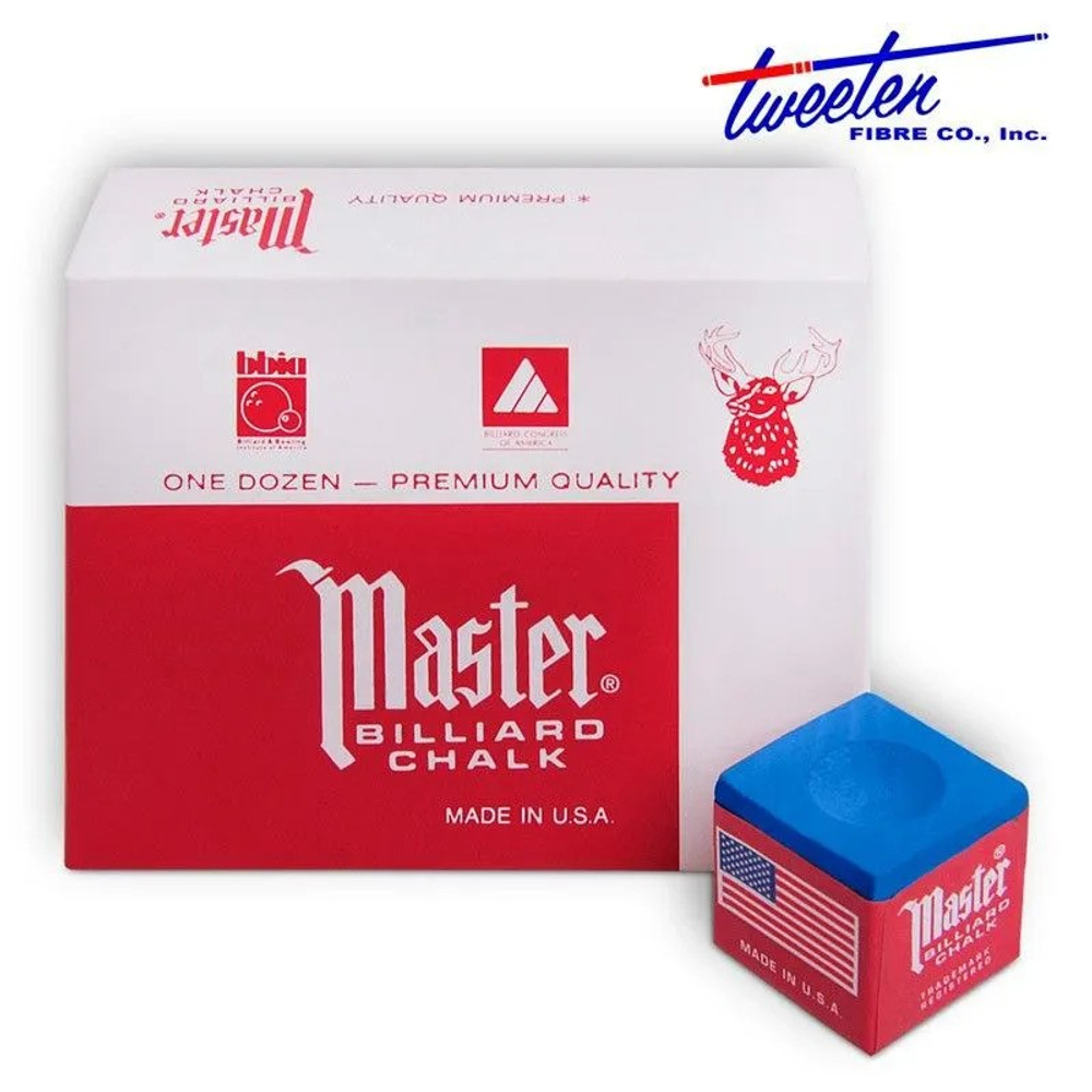 Мел бильярдный "Master" Sky Blue 12шт.