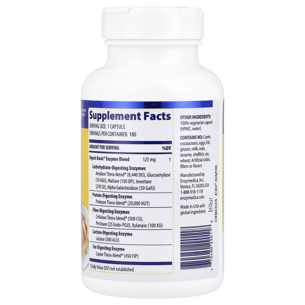 Enzymedica, Digest Basic®, 180 капсул