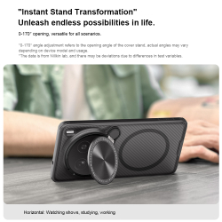 Чехол прозрачный тонированный (Transparent Black) от Nillkin с металлической крышкой и MagSafe на Vivo X200 Pro, серия CamShield Prop Magnetic Case