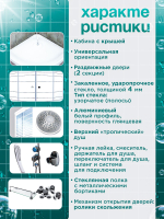 Душевая кабина DIONRIA (100х100) стекло с рисунком, поддон средний