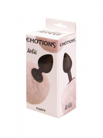 Анальная пробка с хвостом Emotions Fluffy White (Цвет: черный с белым)