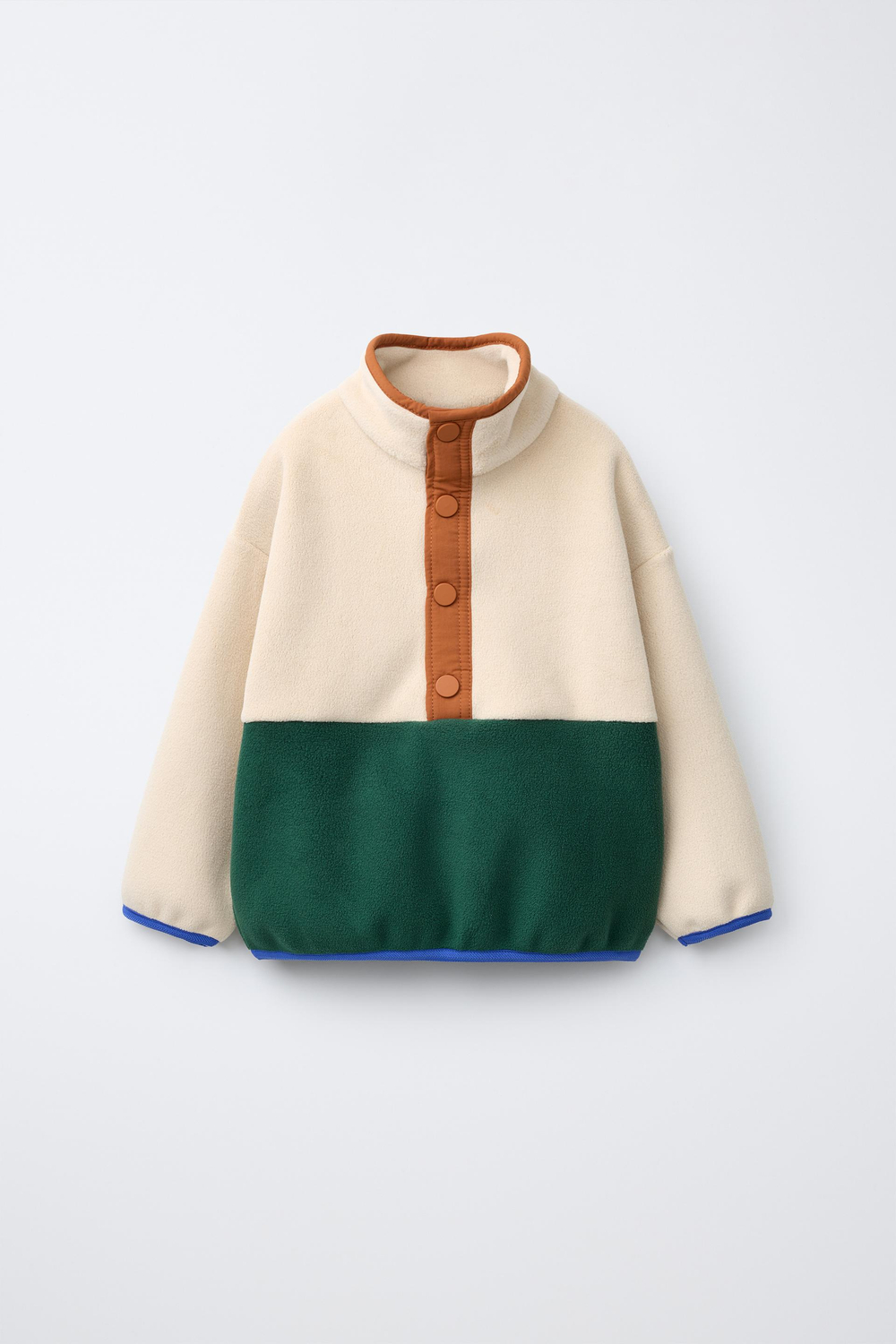 ZARA ФЛИСОВАЯ ТОЛСТОВКА COLORBLOCK, РАЗНОЦВЕТНЫЙ