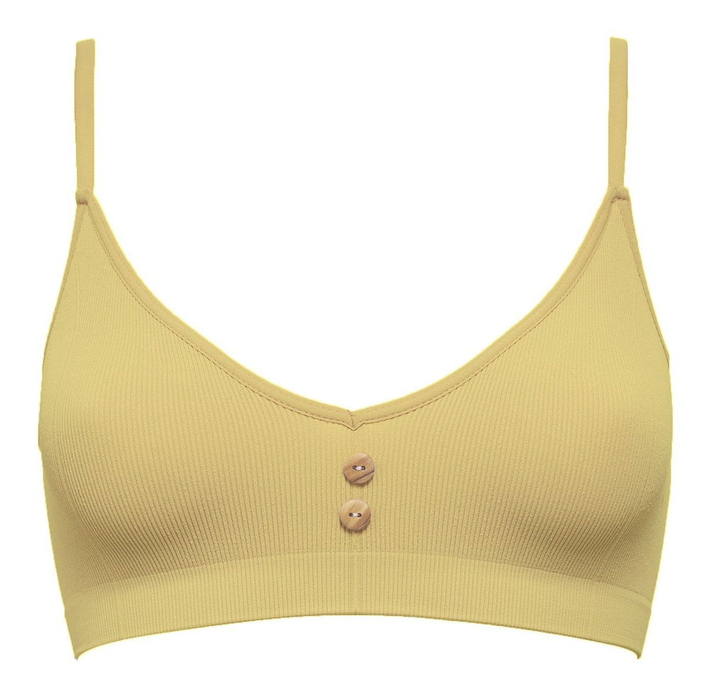 Эко-бюстгальтер в мелкий рубчик Eco-wear (Размер: S-M) (Цвет: желтый)