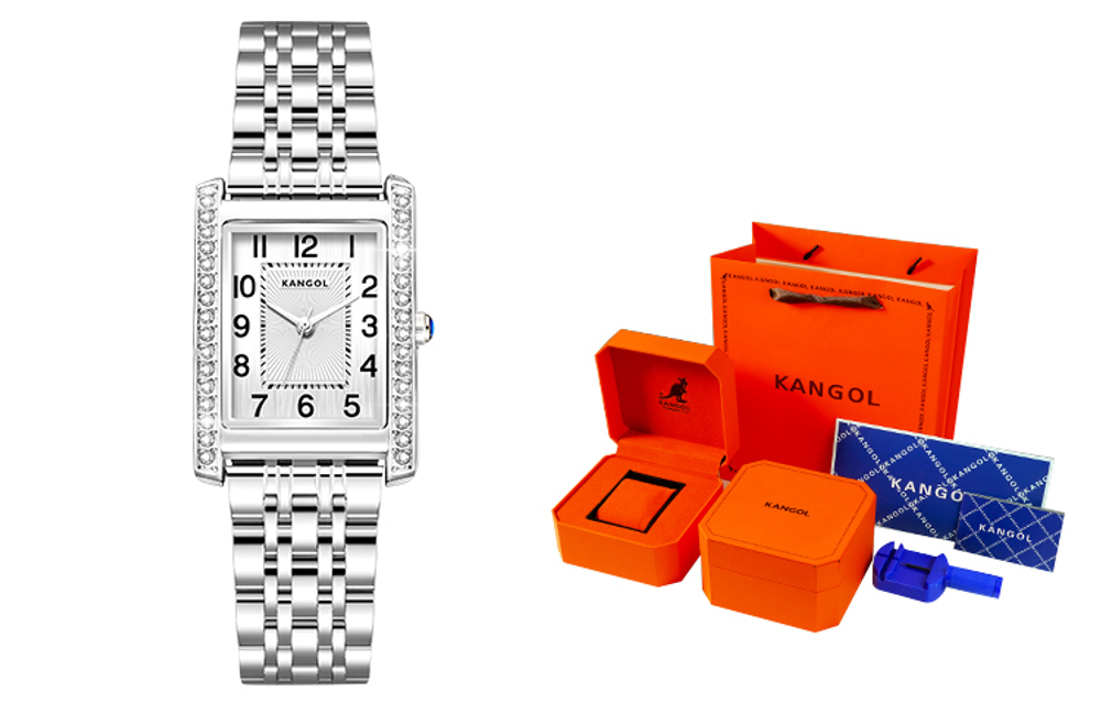 KANGOL Quartz Movement Metal Strap Watch Women"s Watch White Dial KANGOL K966