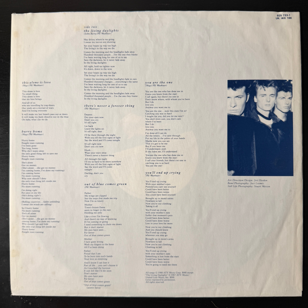 a-ha – Stay On These Roads (Европа 1988г.) Т