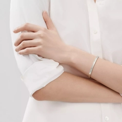 Браслет-кафф из серебра 925 Tiffany,💗 Тиффани. Узкий. 💠