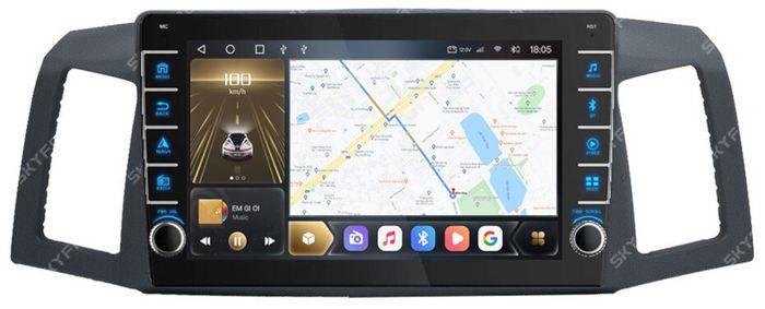 Магнитола для Jeep Grand Cherokee 2004-2007 - Kuberg SF-9253 (кнопки и крутилки), Android 12, Быстрая, CarPlay, 4G SIM-слот