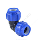 Отвод компрессионный ПЭ Дн 25х90гр Ру16 VALFEX 121001212525