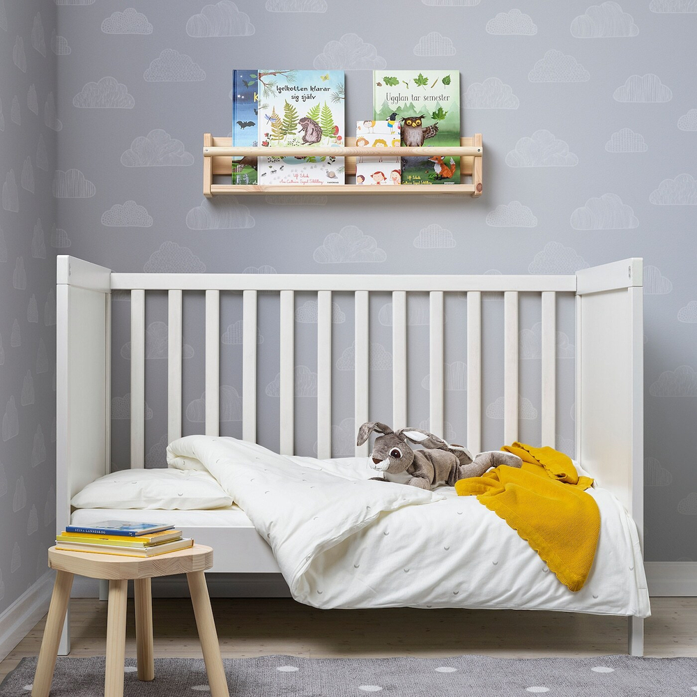IKEA LENAST  (ИКЕА ЛЕНАСТ)  -  1 наволочка для кровати, белая, 110x125/35x55 см