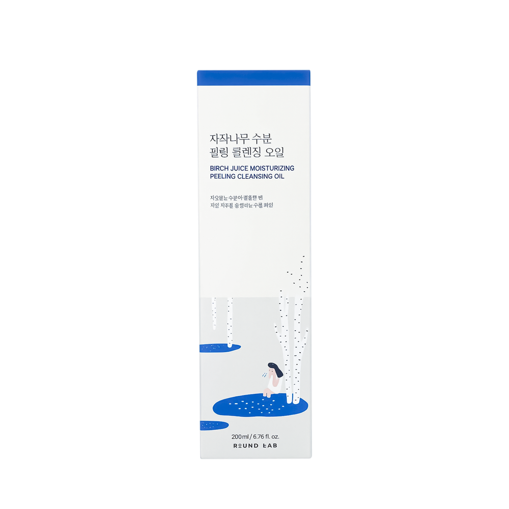 Гидрофильное масло для сухой и нормальной кожи Round Lab Birch Juice Moisturizing Peeling Cleansing Oil, 200ml