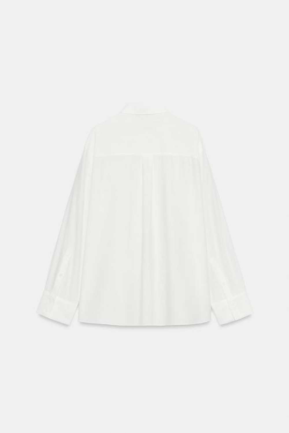 ZARA ОДНОТОННАЯ РУБАШКА С ПЛАНКОЙ — ZW COLLECTION, ЖЕЛТОВАТО-БЕЛЫЙ