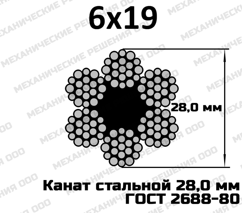 Канат стальной 28,0 мм ГОСТ 2688-80