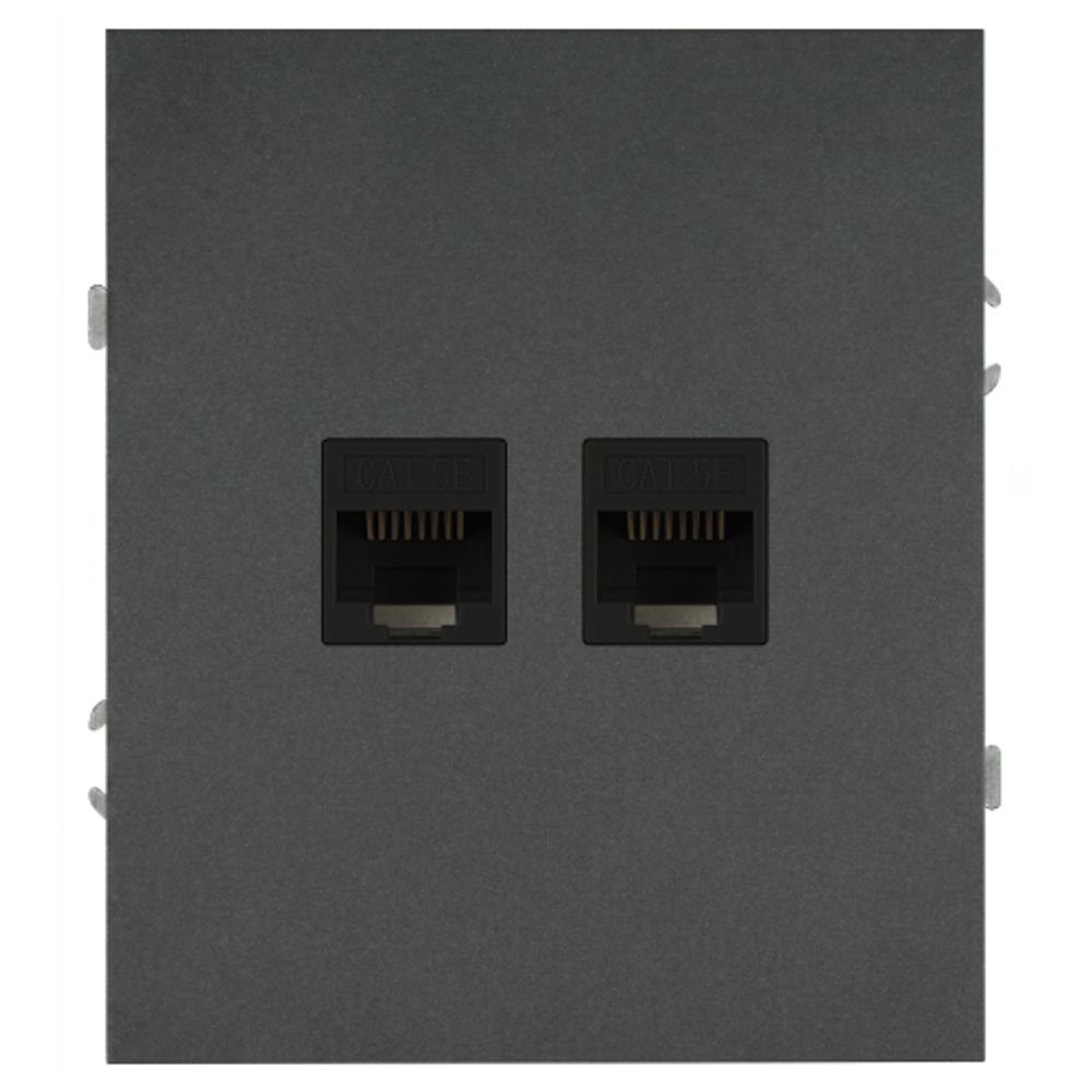 Розетка ЭРА Arktik 16-3108-06 информационная двойная 2XRJ45 графит | Эра Arktik