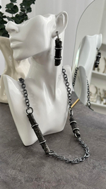 НМG 1334 Графит Колье с кожей арт. 2500