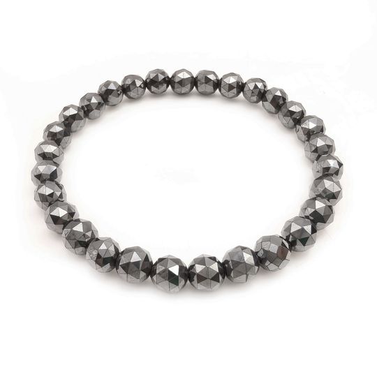 Браслет из гематита с огранкой (6 мм)