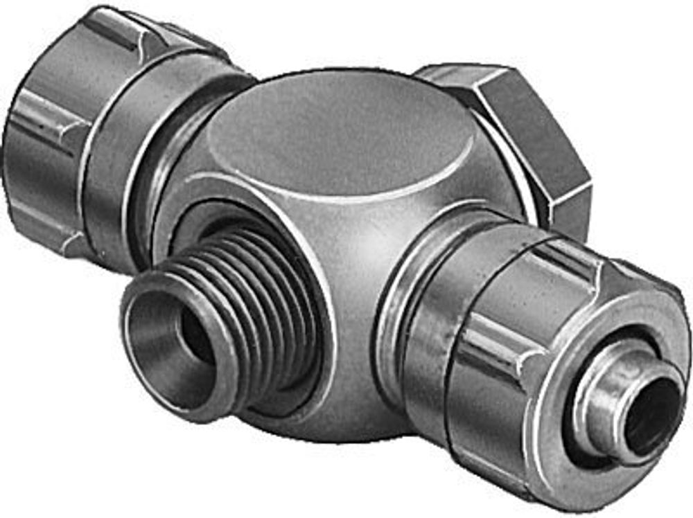 TCK-1/4-PK-4-KU Тройник с накидной гайкой