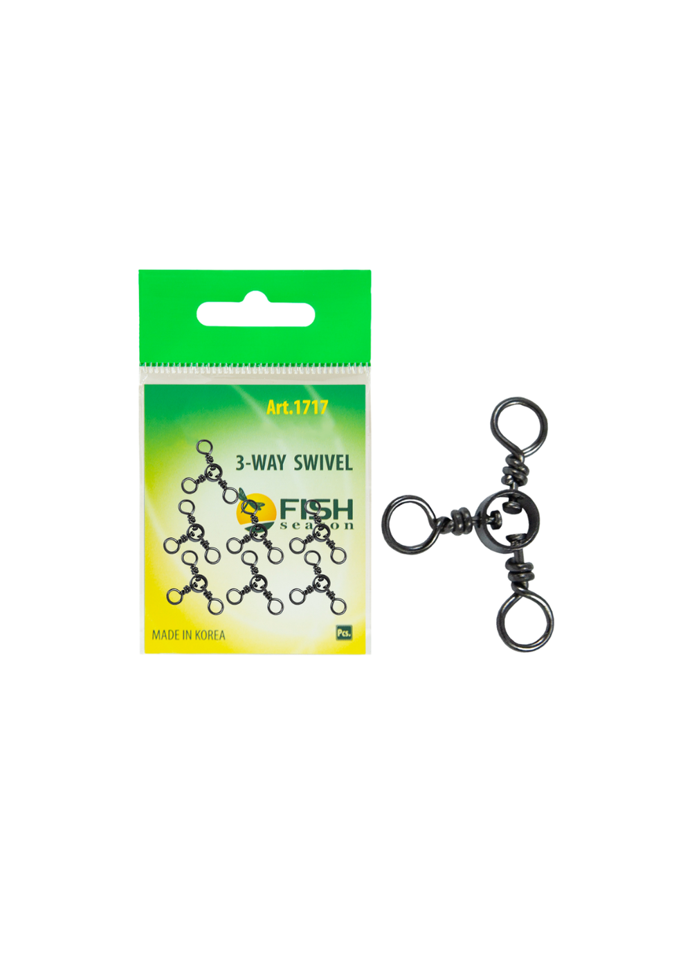 Вертлюжок рыболовный Fish Crystal  на три направления (с кольцом) 3-WAY SWIVEL 1717 №9 (5 упаковок)