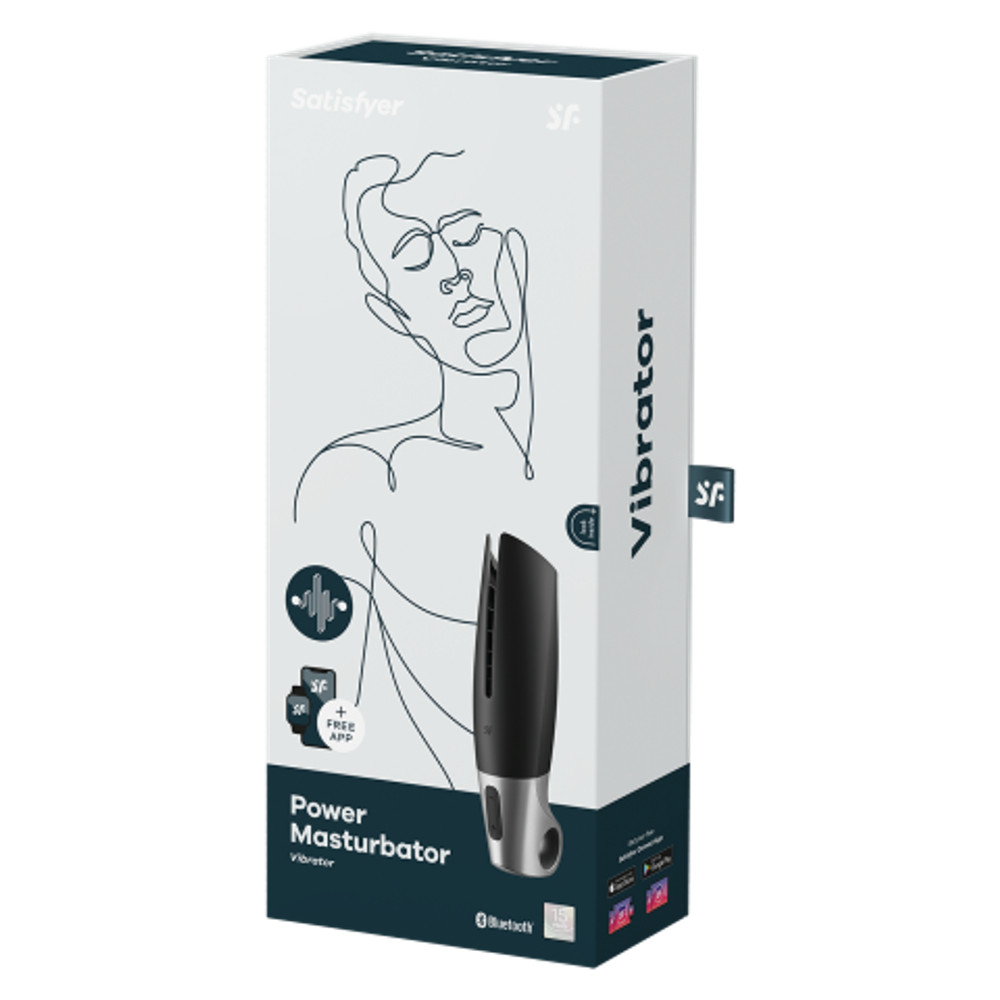 Мастурбатор с вибрацией Satisfyer Power Masturbator черно-серебристый