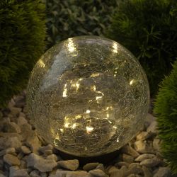 Светильник уличный ЭРА ERASF012-24 Шар на солнечной батарее 15 LED 15 cм | Садовые декоративные светильники