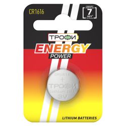 Батарейки Трофи CR1616-1BL ENERGY POWER Lithium | Батарейки Литиевые
