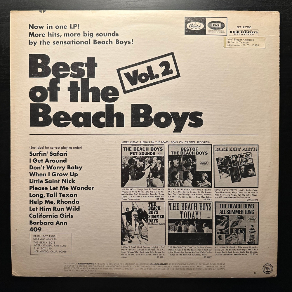 The Beach Boys ‎– Best Of The Beach Boys Vol. 2 (США 1967г.)