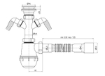 Сифон Ани Грот 1 1/2 40 с 2-мя отводами для стиральной машины A1115