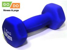 Гантель GO DO в матовой оболочке вес 2.5 кг  (Синий)