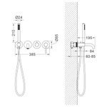 Timo 2314/00YSM Saona Смеситель для ванны настен., на 4 отв., встраиваемый, хром