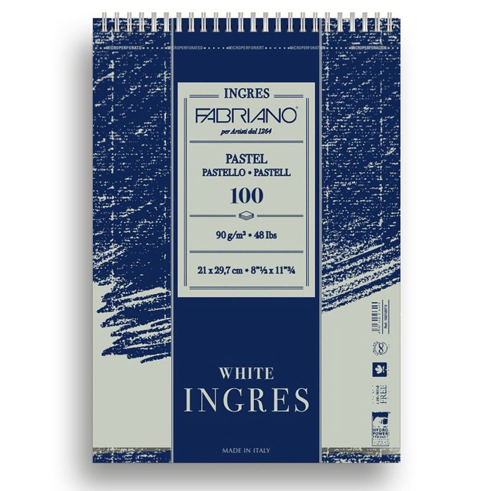 Альбом для пастели на спирали Fabriano Ingres 90 г/м², 21х29.7 см, на спирали 100 л, Fabriano 19212970