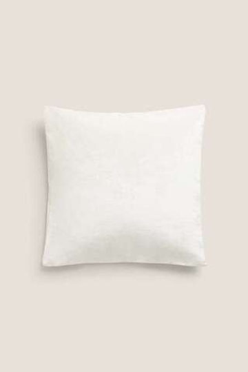 ZARA HOME ОДНОТОННЫЙ ЧЕХОЛ НА ПОДУШКУ, КРЕМОВЫЙ