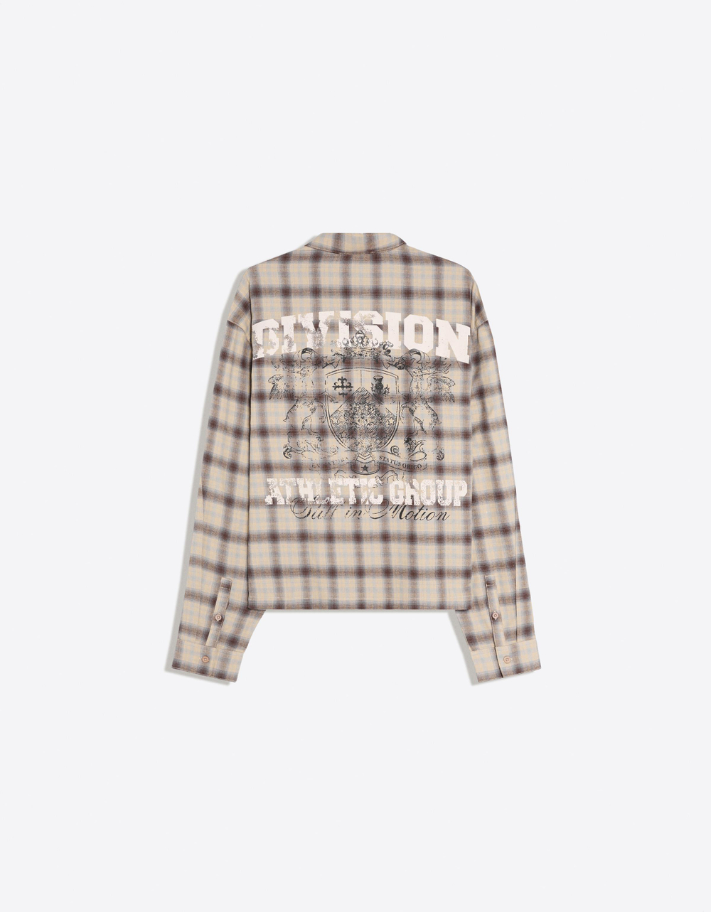 Мужская клетчатая рубашка с длинным рукавом - BERSHKA