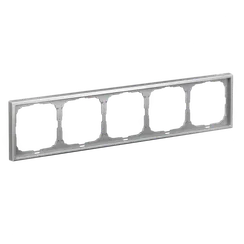 Рамка пластиковая на 5 постов универсальная Systeme Electric ArtGallery Алюминий GAL000305