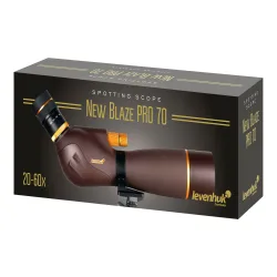 Зрительная труба Levenhuk New Blaze PRO 70 в упаковке с характеристиками