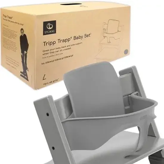 Стульчик для кормления STOKKE Tripp Trapp комплект 4 в 1 (Storm Grey)
