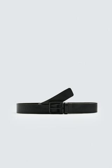 ZARA ДВУСТОРОННИЙ КОЖАНЫЙ РЕМЕНЬ, ЧЕРНЫЙ