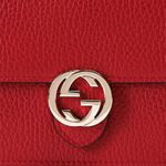 GUCCI Interlocking GG Crossbody Chain Wallet Red