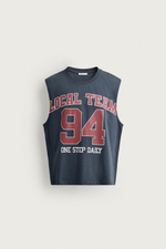 ТОП RELAXED FIT С КОНТРАСТНЫМ ПРИНТОМ — ZARA