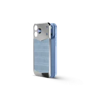 Чехол для iPhone 18 на магните - Натуральная кожа аллигатора - Голубой
