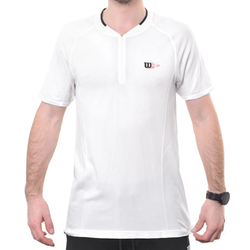 Мужское теннисное поло Wilson Players Seamless Zip Henley 2.0 — bright white